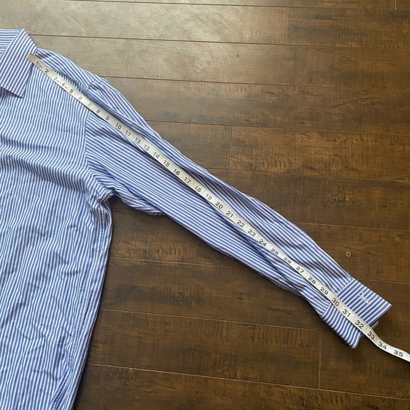 Yves Saint Laurent Blue and white striped dress shirt - Picture 5 of 11